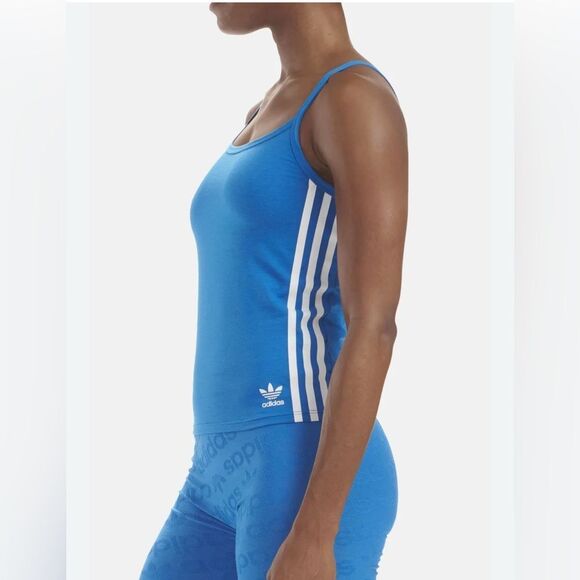 Adidas NWT Blue Tank Top with White Stripes - small fit - Picture 1 of 14